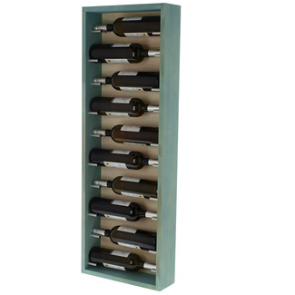 Botellero de Pared Modular 10 Botellas Madera Azul y Blanco