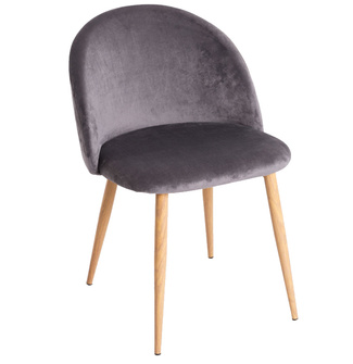 Silla Hill Terciopelo y Acero Reforzado 43 x 38 x 74 cm