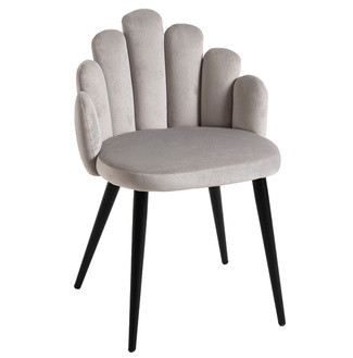 Silla Hanpe Tapizado de Terciopelo Patas Negras 42 x 48 x 77 cm 