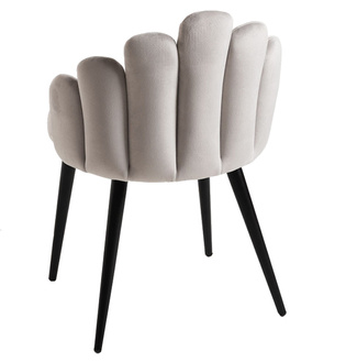 Silla Hanpe Tapizado de Terciopelo Patas Negras 42 x 48 x 77 cm 