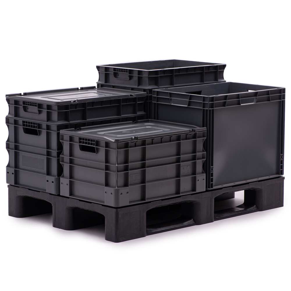 Caja Eurobox Frente Abierto 40 x 30 x 23 Gris Ref.SPK 4322OF