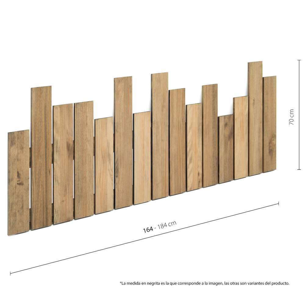 Cabecero Cama Palisade ECO de Madera de Pino Efecto Vintage 