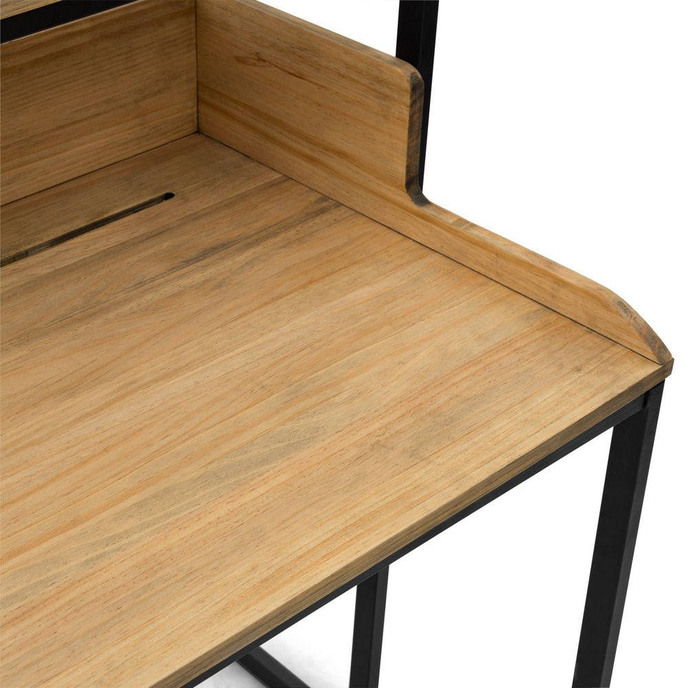 Mesa de Estudio Swindon ECO Industrial Negra Madera Envejecida Box Furniture