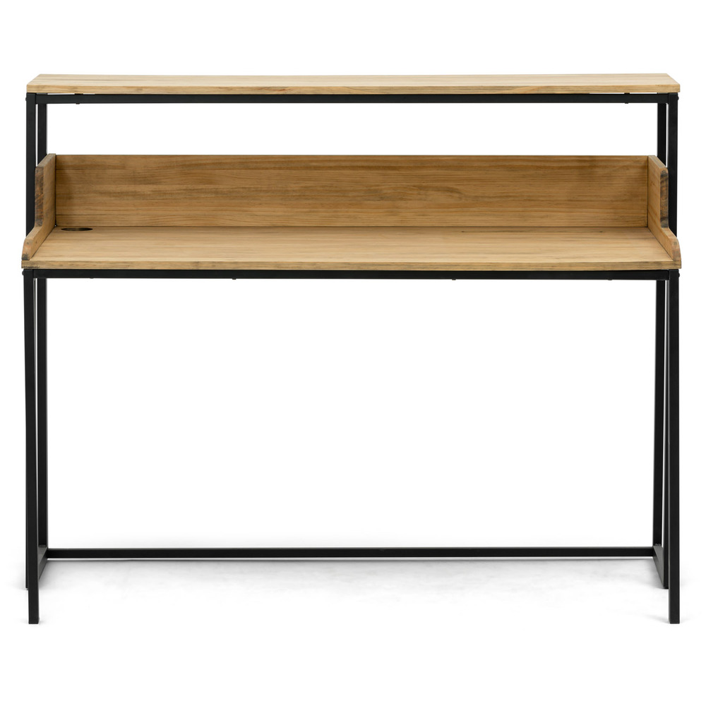 Mesa de Estudio Swindon ECO Industrial Negra Madera Envejecida Box Furniture