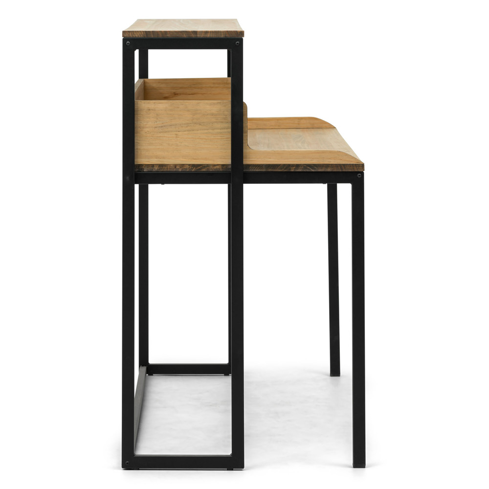 Mesa de Estudio Swindon ECO Industrial Negra Madera Envejecida Box Furniture