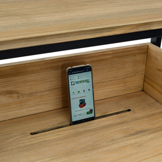 Mesa de Estudio Swindon ECO Industrial Negra Madera Envejecida Box Furniture