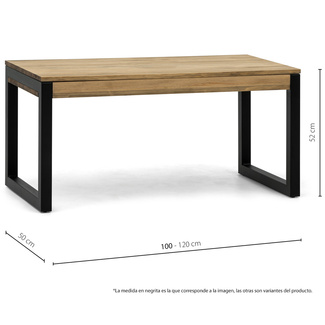Mesa Elevable iCub Strong 18mm ECO Industrial Negro Efecto Vintage 