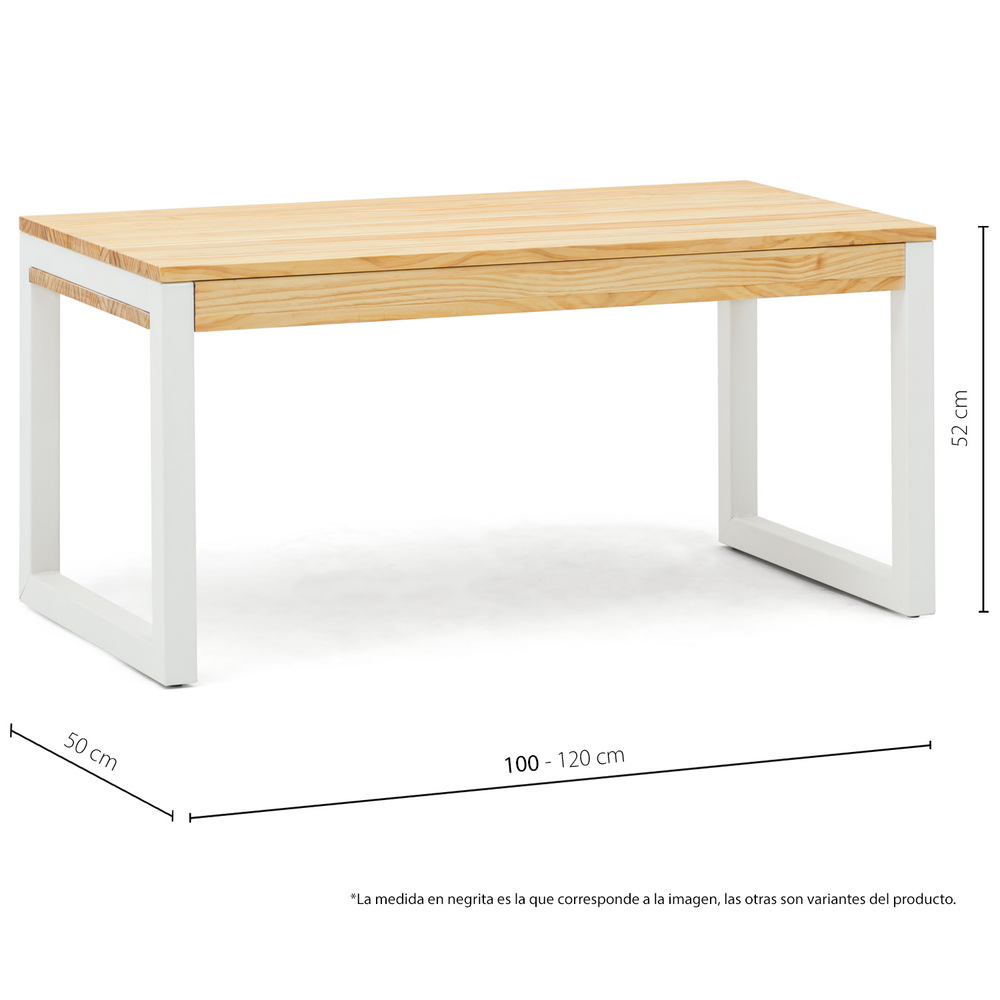 Mesa Elevable iCub Strong 18mm ECO Industrial Blanco Natural