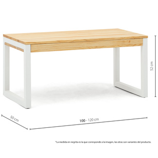 Mesa Elevable iCub Strong 18mm ECO Industrial Blanco Natural