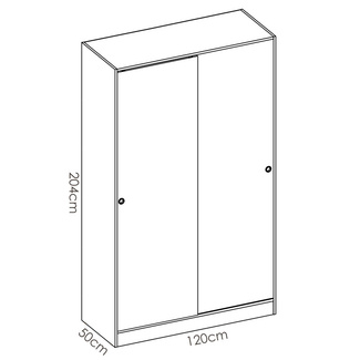 Armario Slide 2 Puertas Correderas Plus Bicolor 50 x 120 x 204 cm