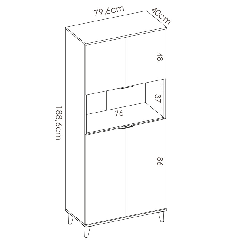 Mueble Auxiliar Wok 4 Puertas