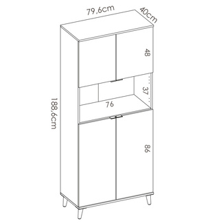 Mueble Auxiliar Wok 4 Puertas
