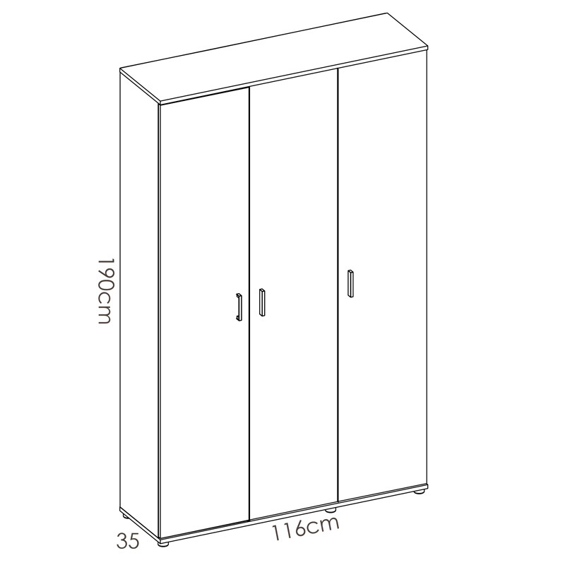 Armario Multiusos Escobero Fit 3 Puertas