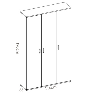 Armario Multiusos Escobero Fit 3 Puertas