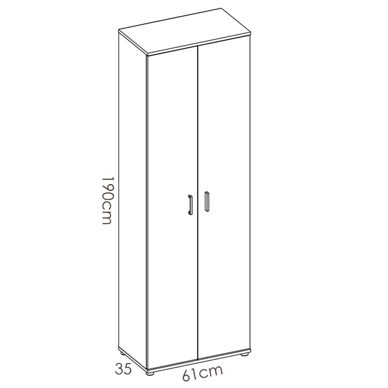 Armario Multiusos Fit con 2 Puertas y 3 Baldas