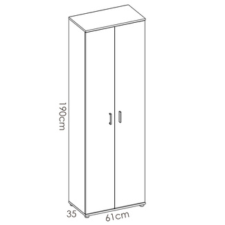 Armario Multiusos Fit con 2 Puertas y 3 Baldas