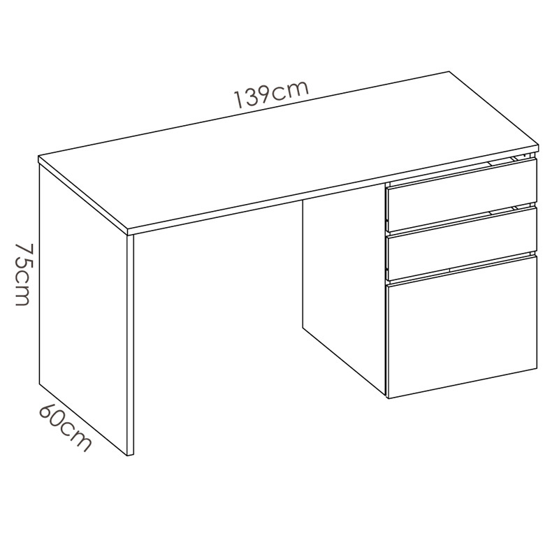 Mesa Escritorio Shiro con 2 Cajones 