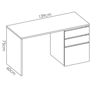 Mesa Escritorio Shiro con 2 Cajones 