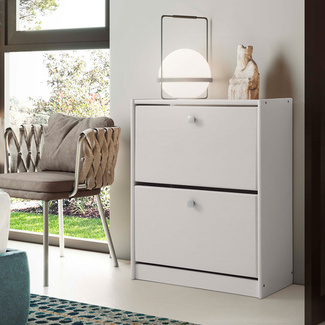 Zapatero Aux 2 Puertas Blanco Lavado 27 x 63 x 77,5 cm