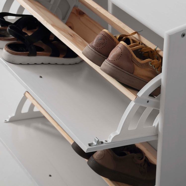 Zapatero Aux 2 Puertas Blanco Lavado 27 x 63 x 77,5 cm