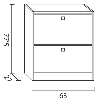 Zapatero Aux 2 Puertas Blanco Lavado 27 x 63 x 77,5 cm