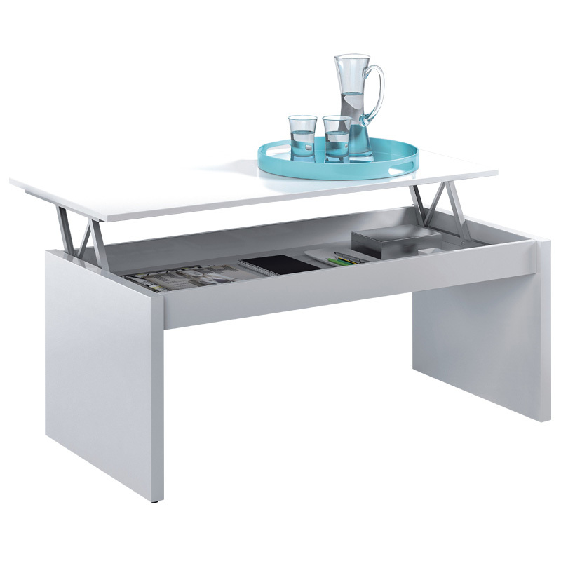 Mesa de Centro Elevable Attuale Blanco Brillo 