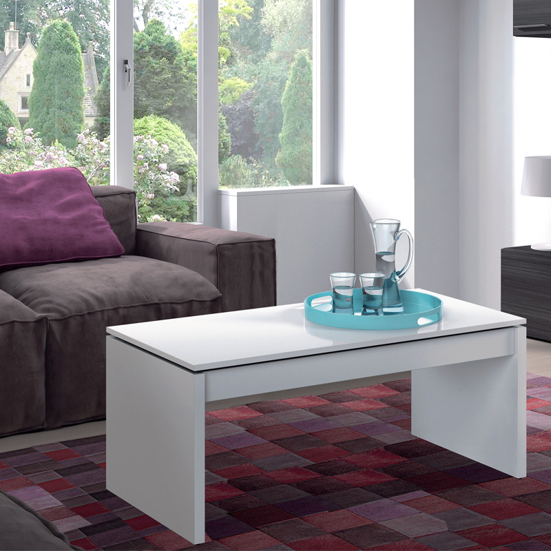 Mesa de Centro Elevable Attuale Blanco Brillo 