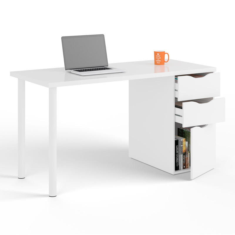 Mesa Escritorio Reversible Sansa Blanco Artik 2 Cajones 