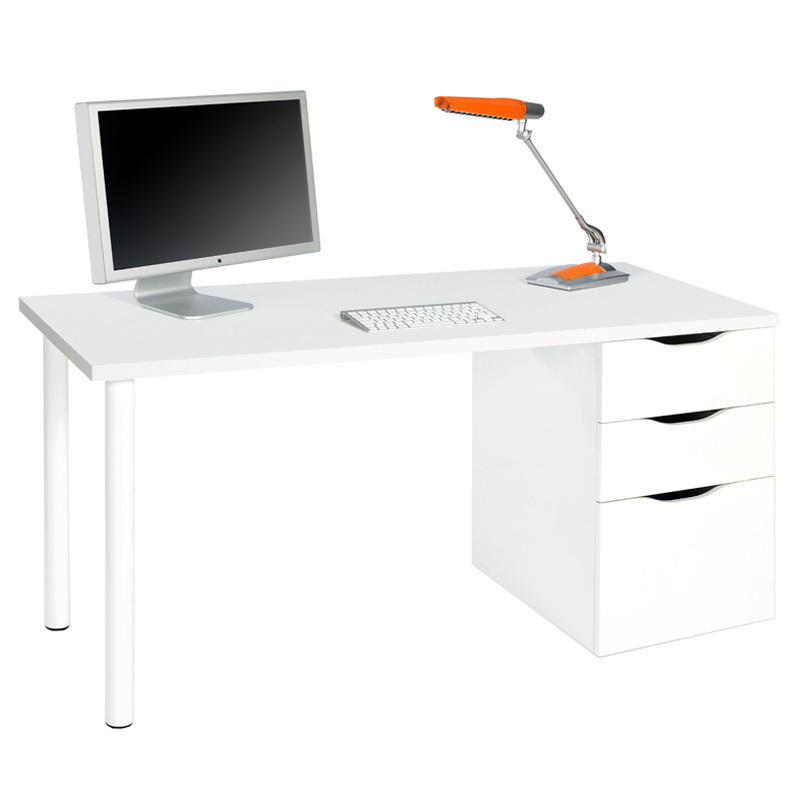 Mesa Escritorio Reversible Sansa Blanco Artik 2 Cajones 