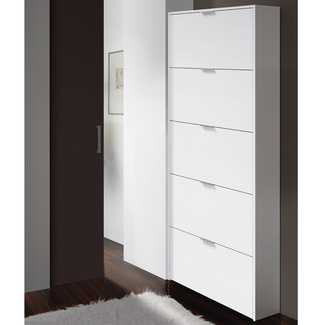 Zapatero Maelys Blanco Brillo 5 Puertas Abatibles