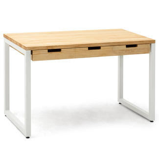 Mesa de Estudio Industrial iCub Strong ECO 1 Cajón Blanco Natural