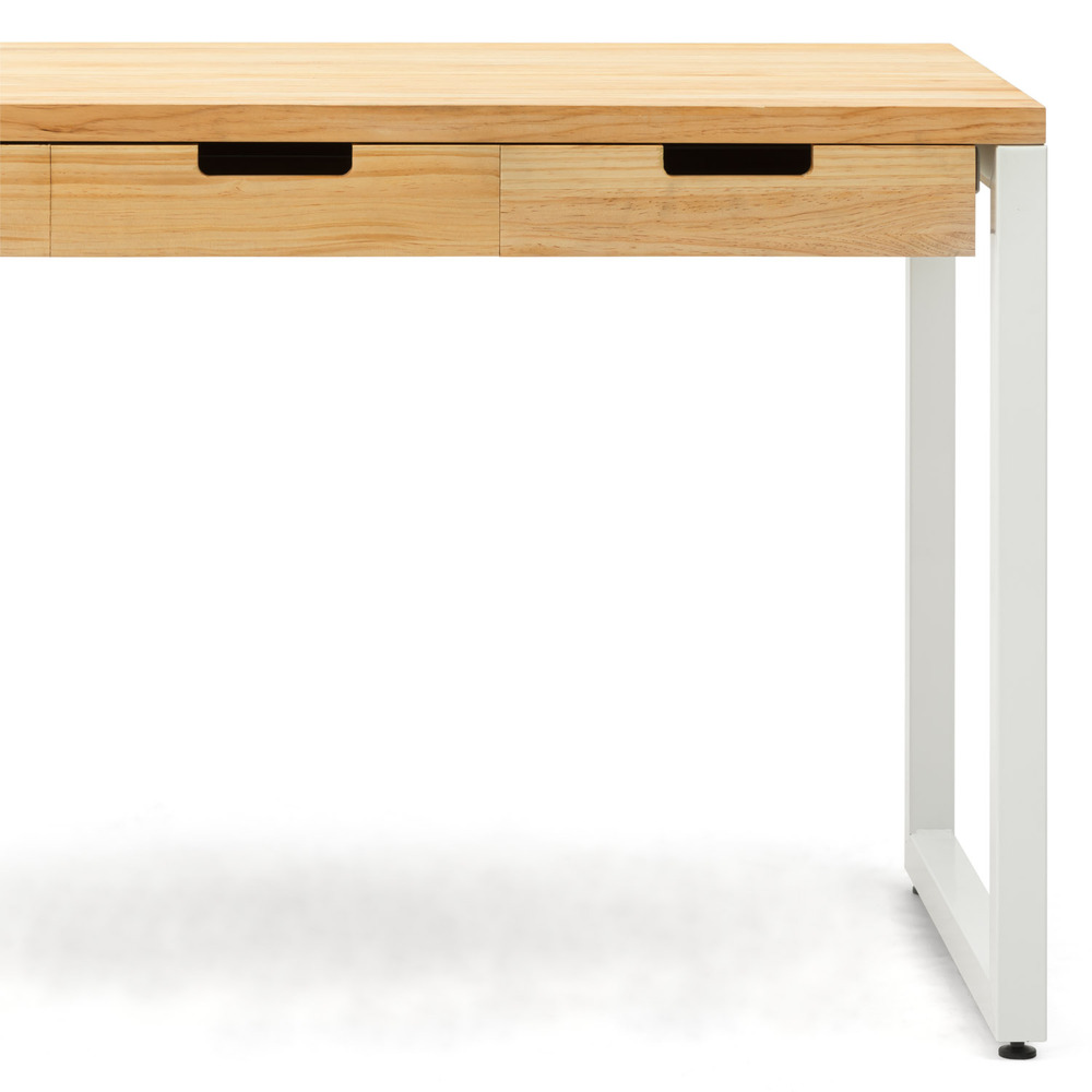 Mesa de Estudio Industrial iCub Strong ECO 1 Cajón Blanco Natural