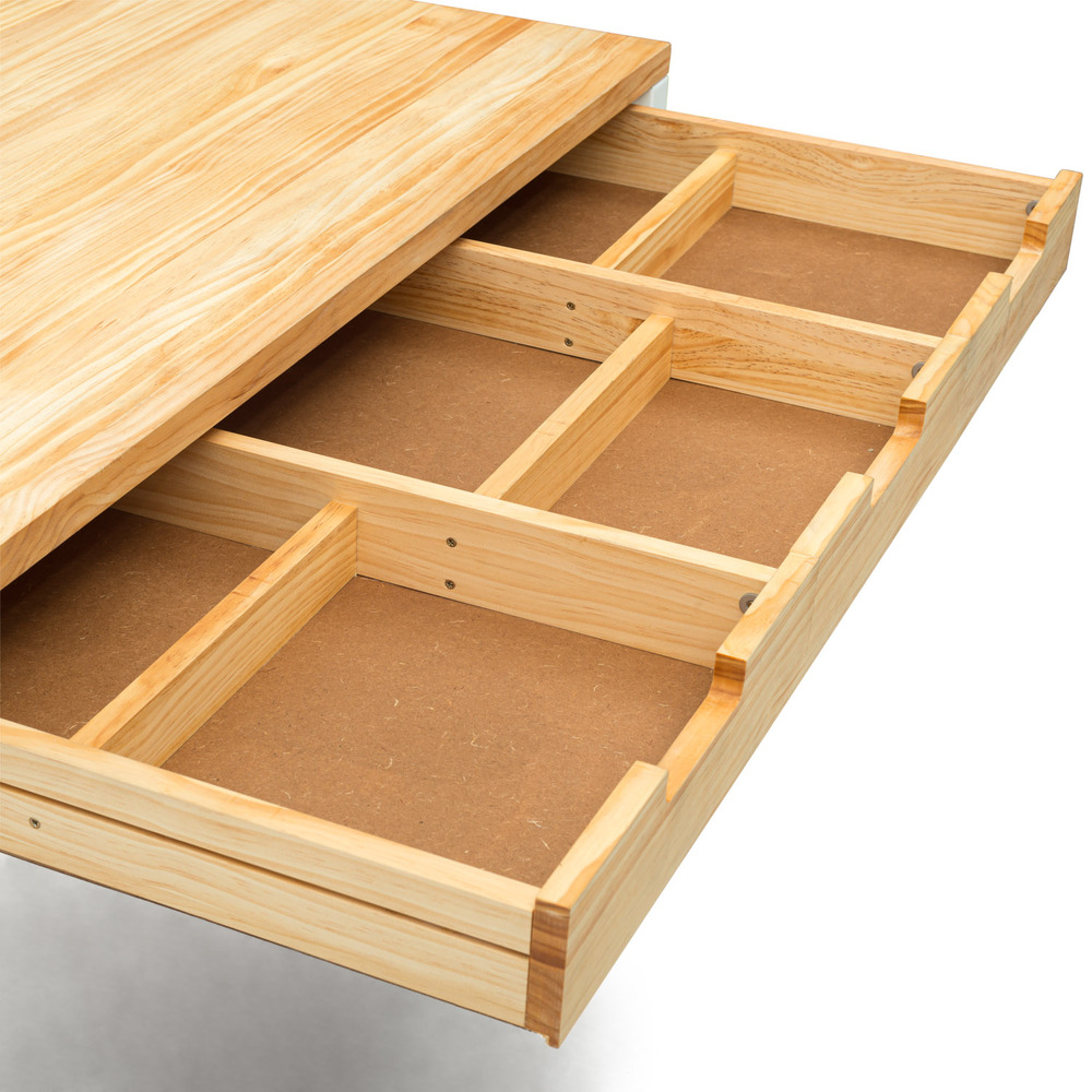 Mesa de Estudio Industrial iCub Strong ECO 1 Cajón Blanco Natural