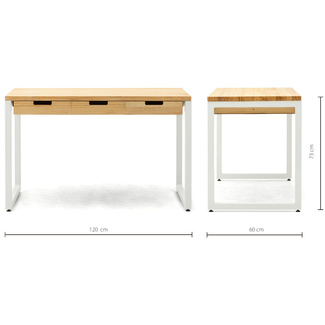 Mesa de Estudio Industrial iCub Strong ECO 1 Cajón Blanco Natural
