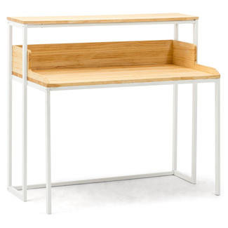 Mesa de Estudio Swindon ECO Industrial Blanca Madera Natural Box Furniture