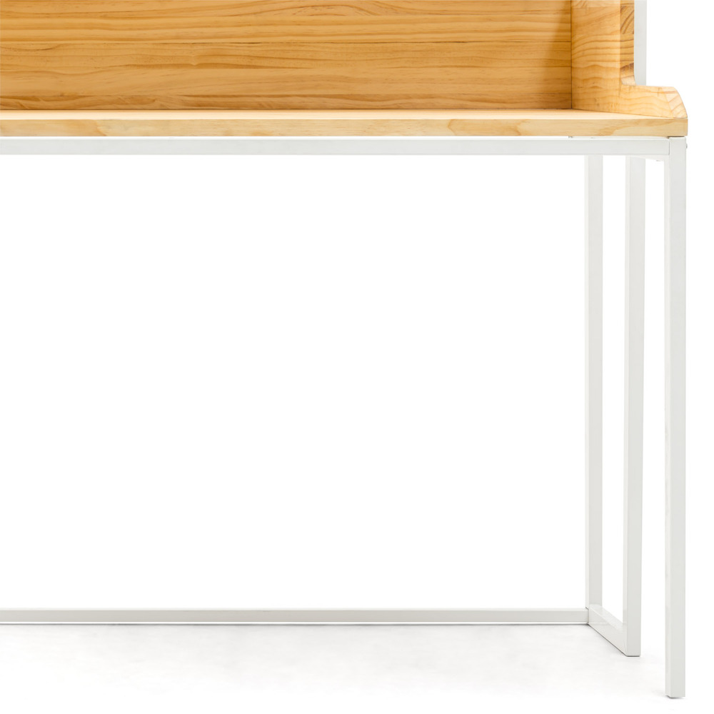 Mesa de Estudio Swindon ECO Industrial Blanca Madera Natural Box Furniture