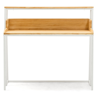 Mesa de Estudio Swindon ECO Industrial Blanca Madera Natural Box Furniture