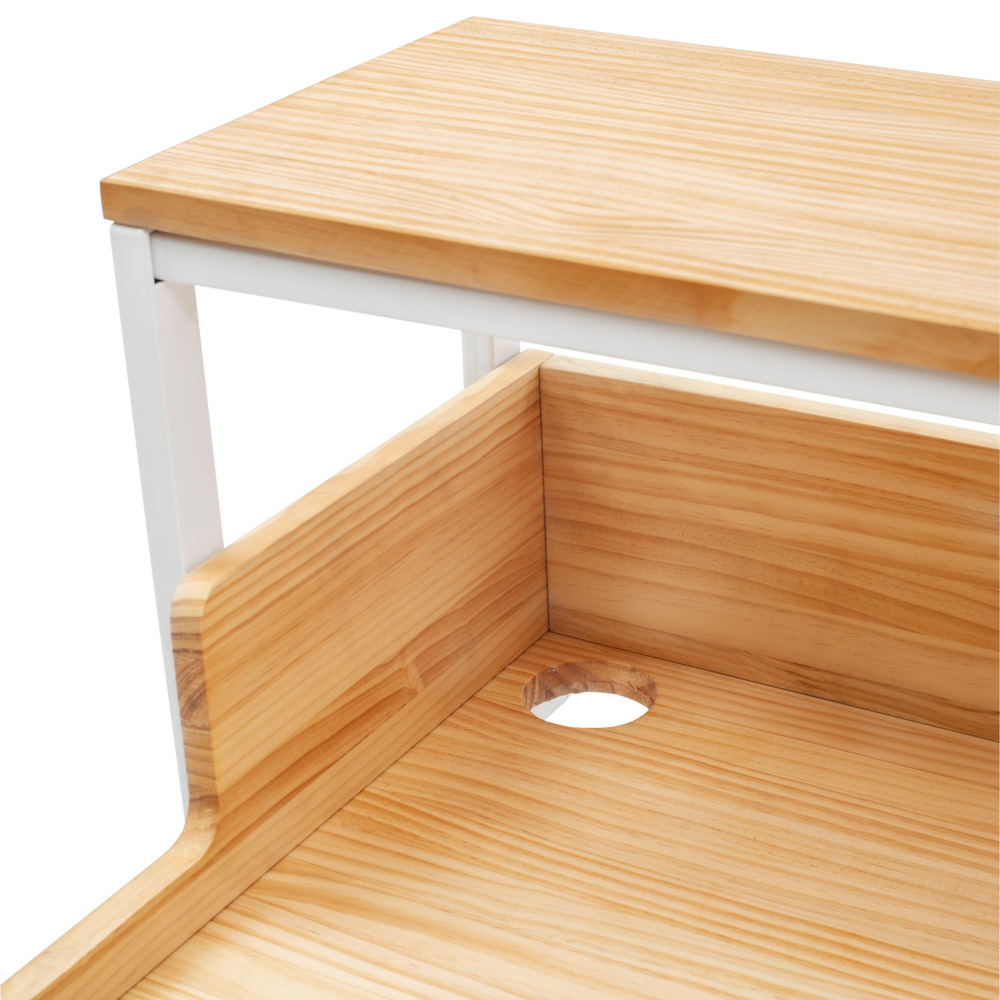 Mesa de Estudio Swindon ECO Industrial Blanca Madera Natural Box Furniture