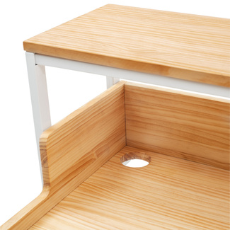 Mesa de Estudio Swindon ECO Industrial Blanca Madera Natural Box Furniture