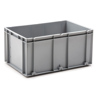 Caja de Plastico Norma Europa Gris Cerrada 40 x 60 x 30 cm