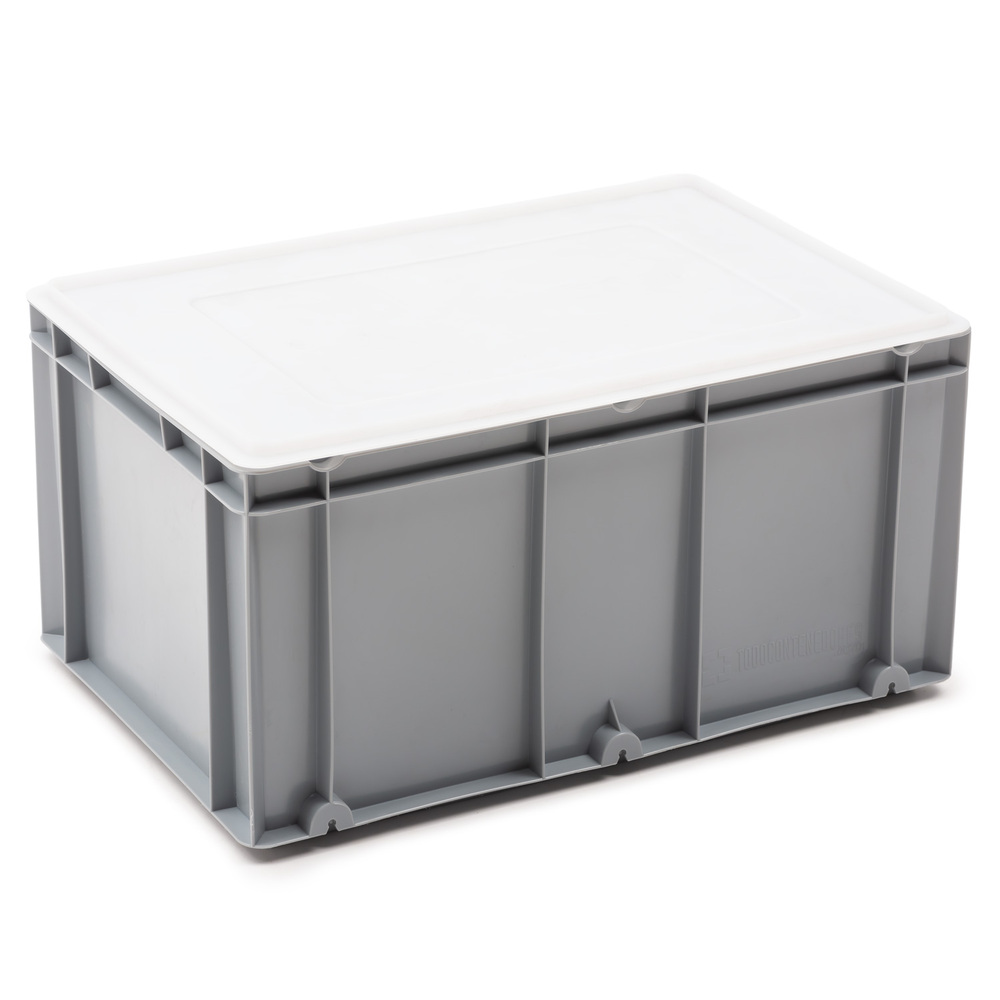 Caja de Plastico Norma Europa Gris Cerrada 40 x 60 x 30 cm