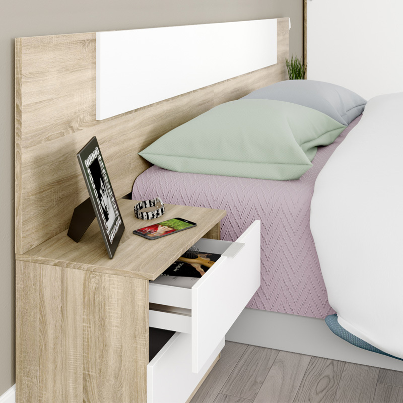 Cabezal Cama Noon Plus con 2 Mesitas 