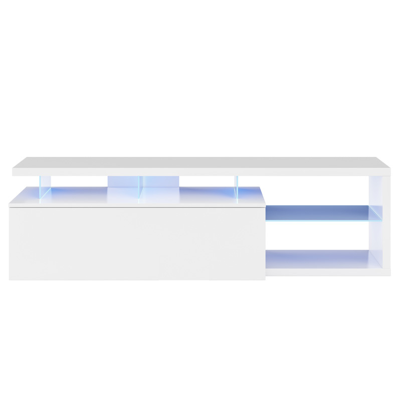 Mueble de Televisión Led-Tech Blanco Brillo 1 Puerta Abatible