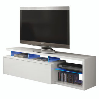 Mueble de Televisión Led-Tech Blanco Brillo 1 Puerta Abatible