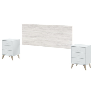 Cabezal Cama Dreams con 2 Mesitas de 3 Cajones