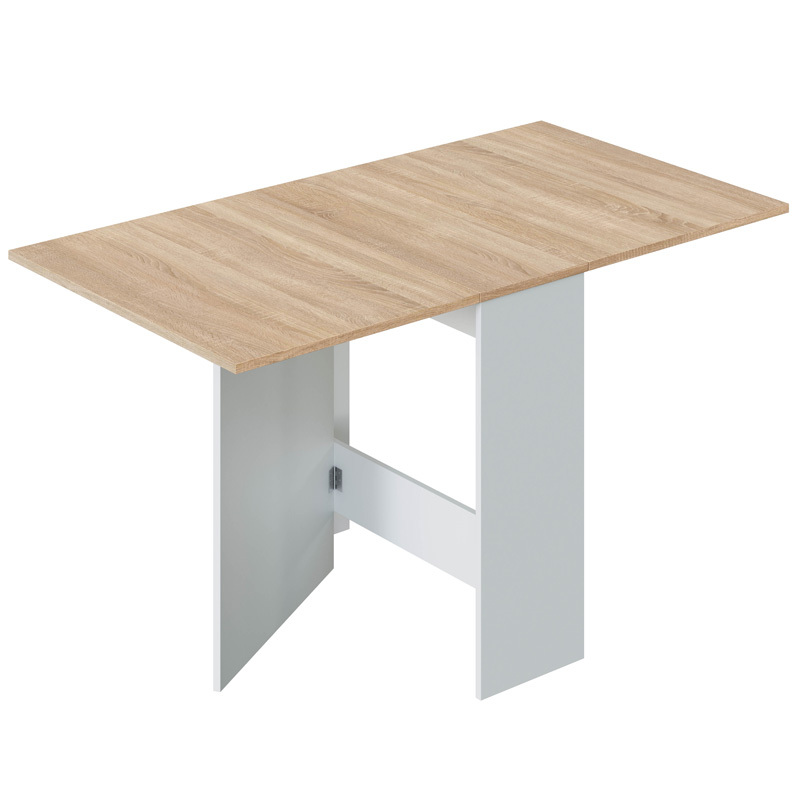 Mesa Cocina Fly Alas Abatibles Blanco Artik Roble Canadian