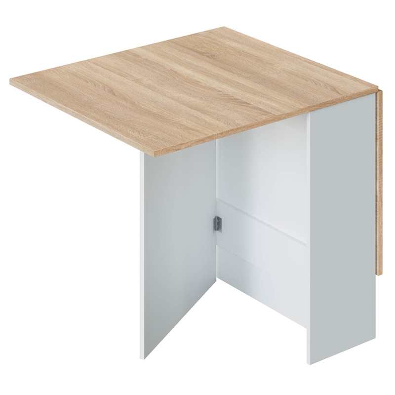 Mesa Cocina Fly Alas Abatibles Blanco Artik Roble Canadian