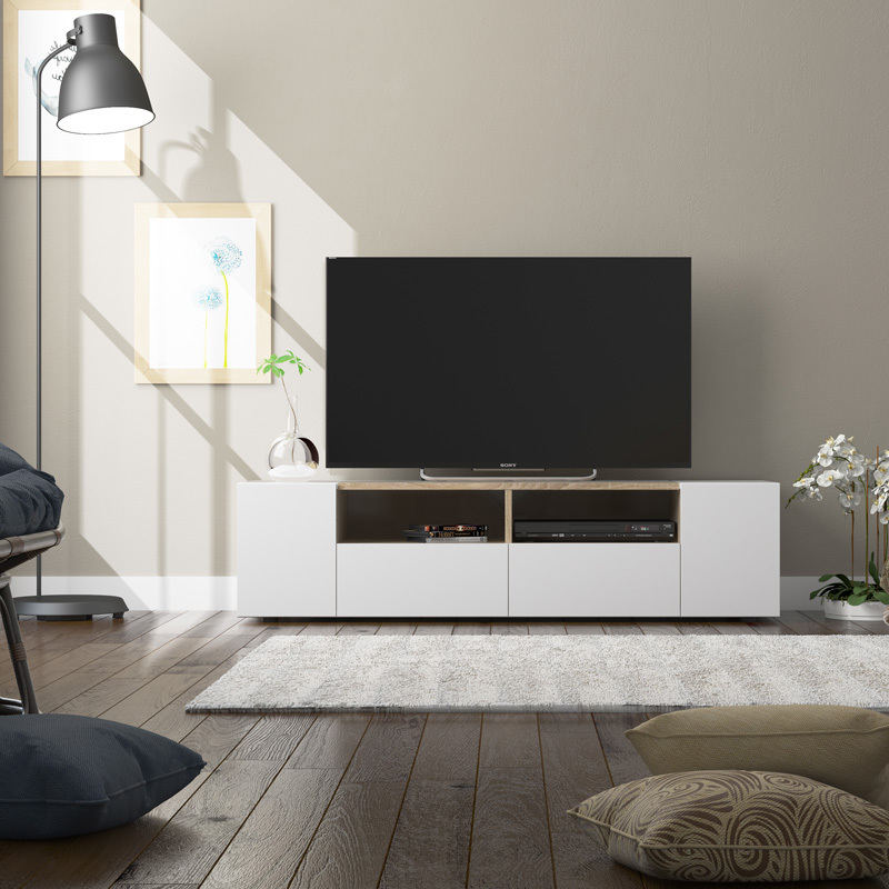 Mueble de Televisión Enzo 4 Puertas y 2 Huecos 