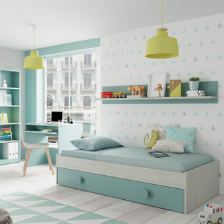 Cama Nido Juvenil Enjoy con Cajón y Estantería