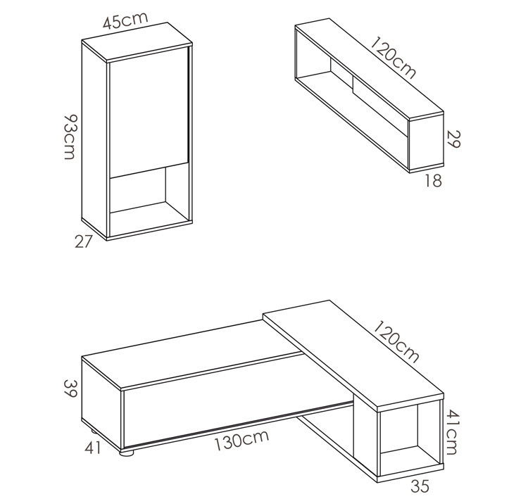 Conjunto Salón de Televisón Flexible Obi